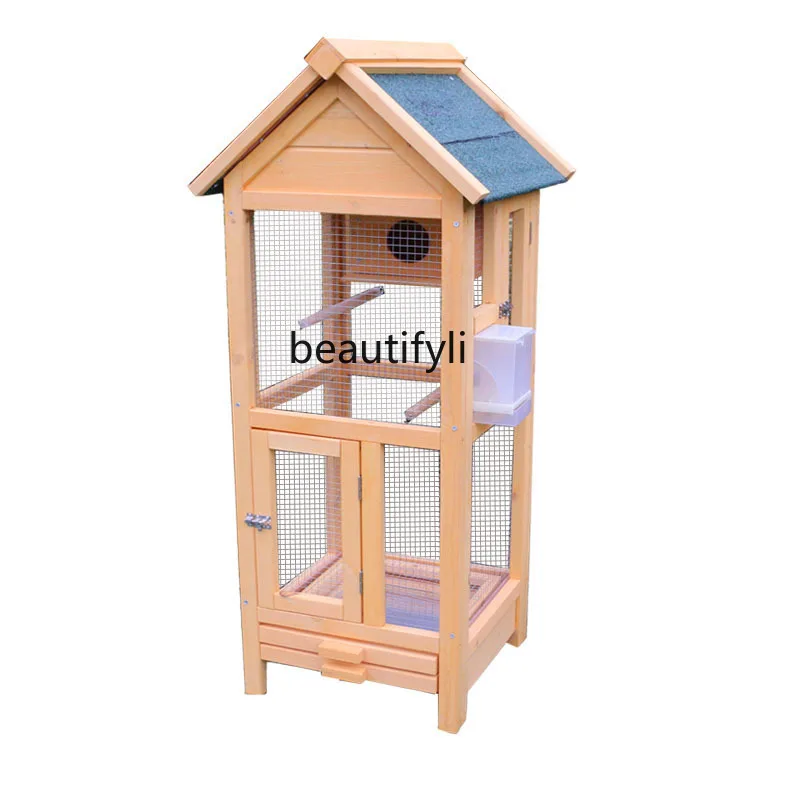 CXH Cage Wooden Octopus Cage Rainproof and Sun Protection Tiger Skin Brother Ji Thrush Xuanfeng Breeding Cage