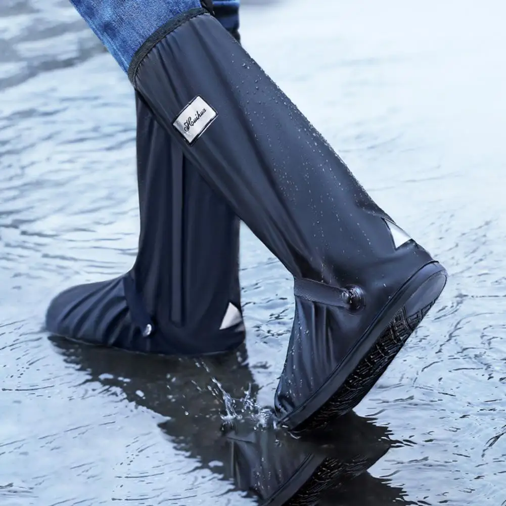 High tube Rain Boot Covers Dustproof Non Slip Zipper Design Wear resistant Shoe Thickened Overshoes Rain Boot Covers