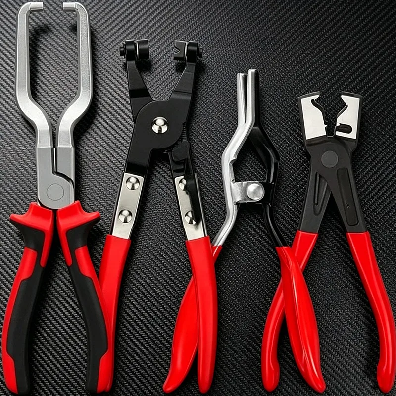 プロ用ホースクランププライヤー4本セット-自動車修理用燃料ライン切断・取り外しツールキット