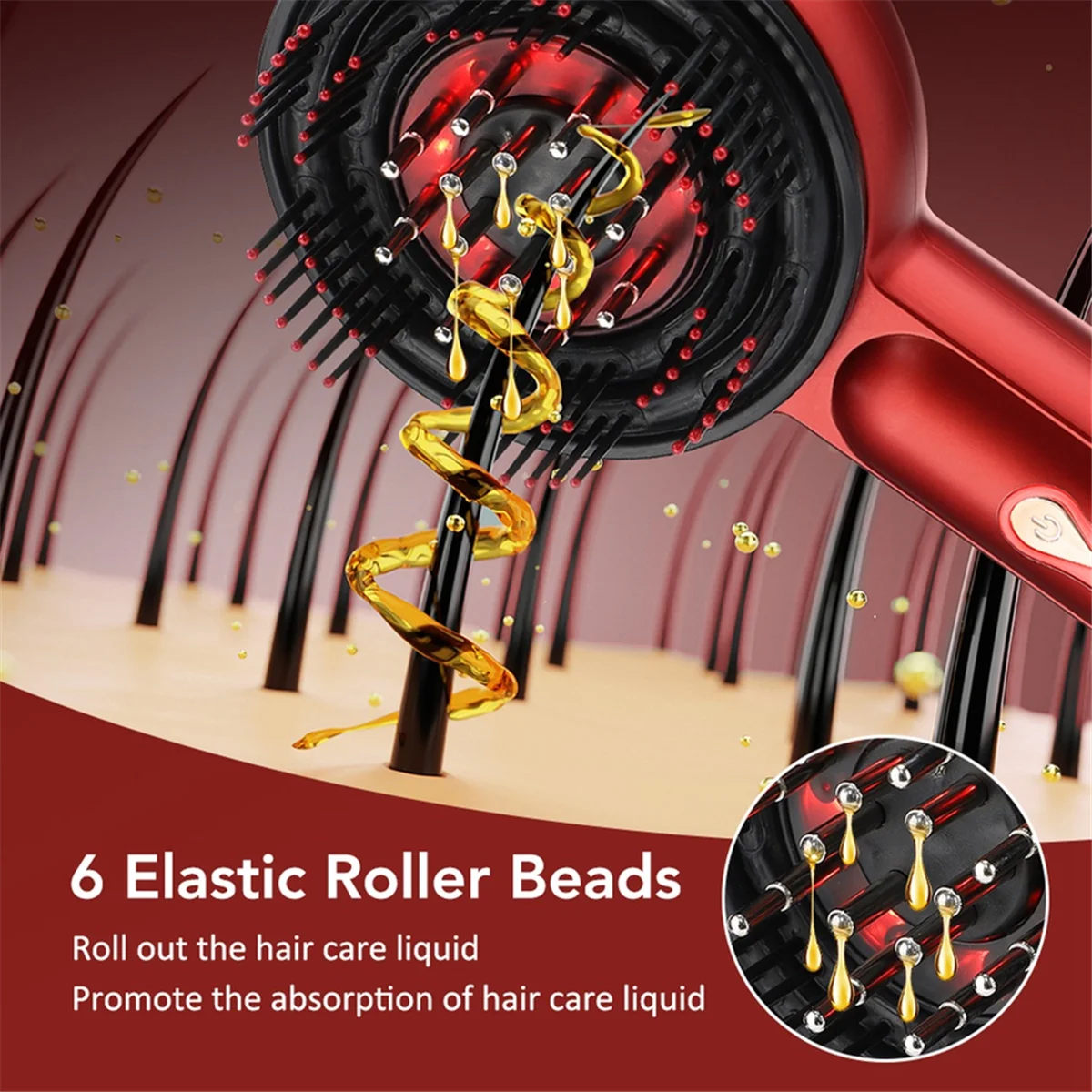 HIWS Electric Head Massage Comb Micro-Current Electric Massage Comb Head Conductive Liquid Comb Suitable for Head Massage B