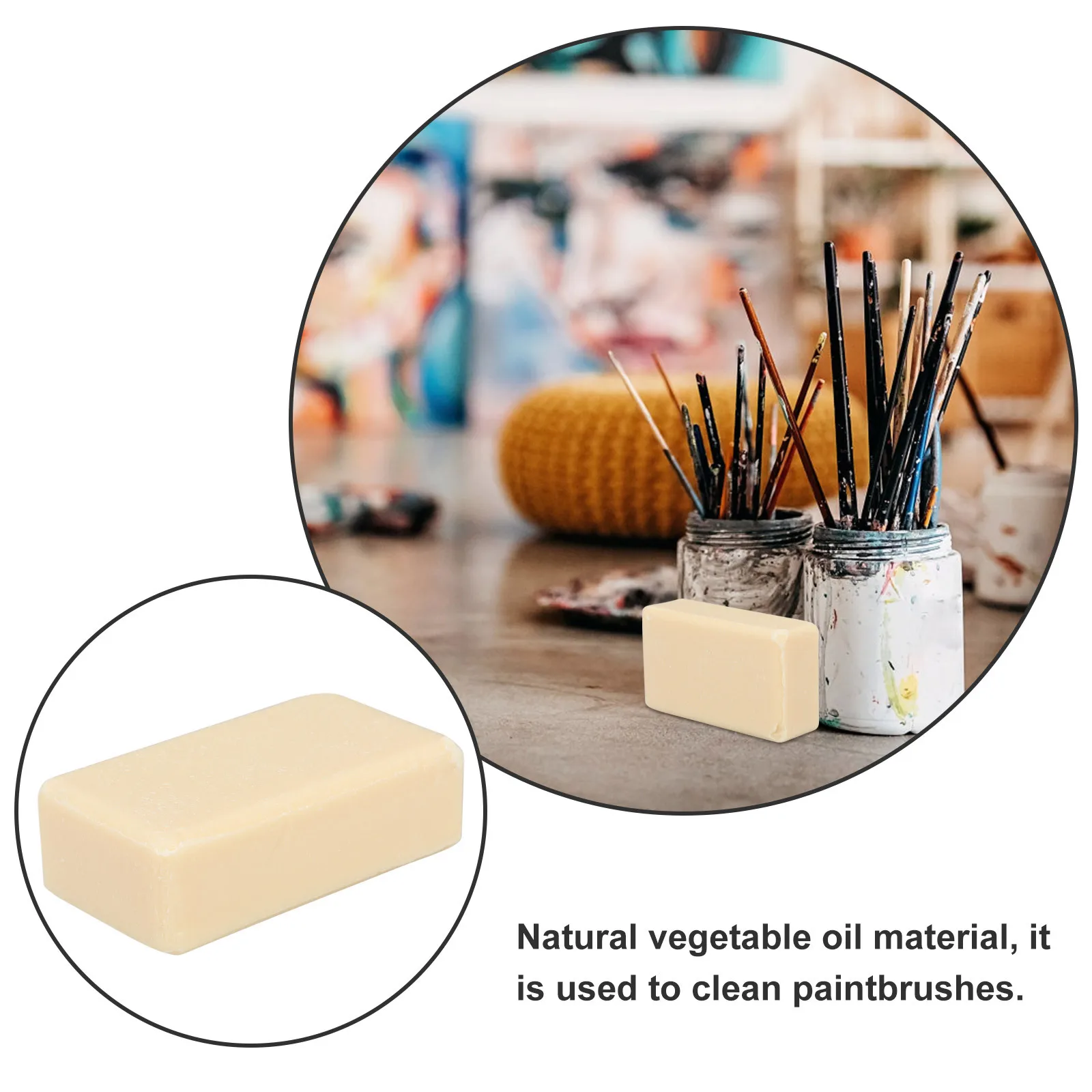 

Brush Cleaning Soap Natural Vegetable Oil Formula Gentle Hand-Friendly Painting Brush Cleaner For Artists Studios Outdoor