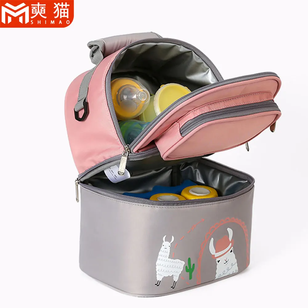 New Portable Mommy Backpack Breast Milk Bottle For Baby Preservation Handbag 2-In-1 Double Layer Lunch Storage Cooler Bag