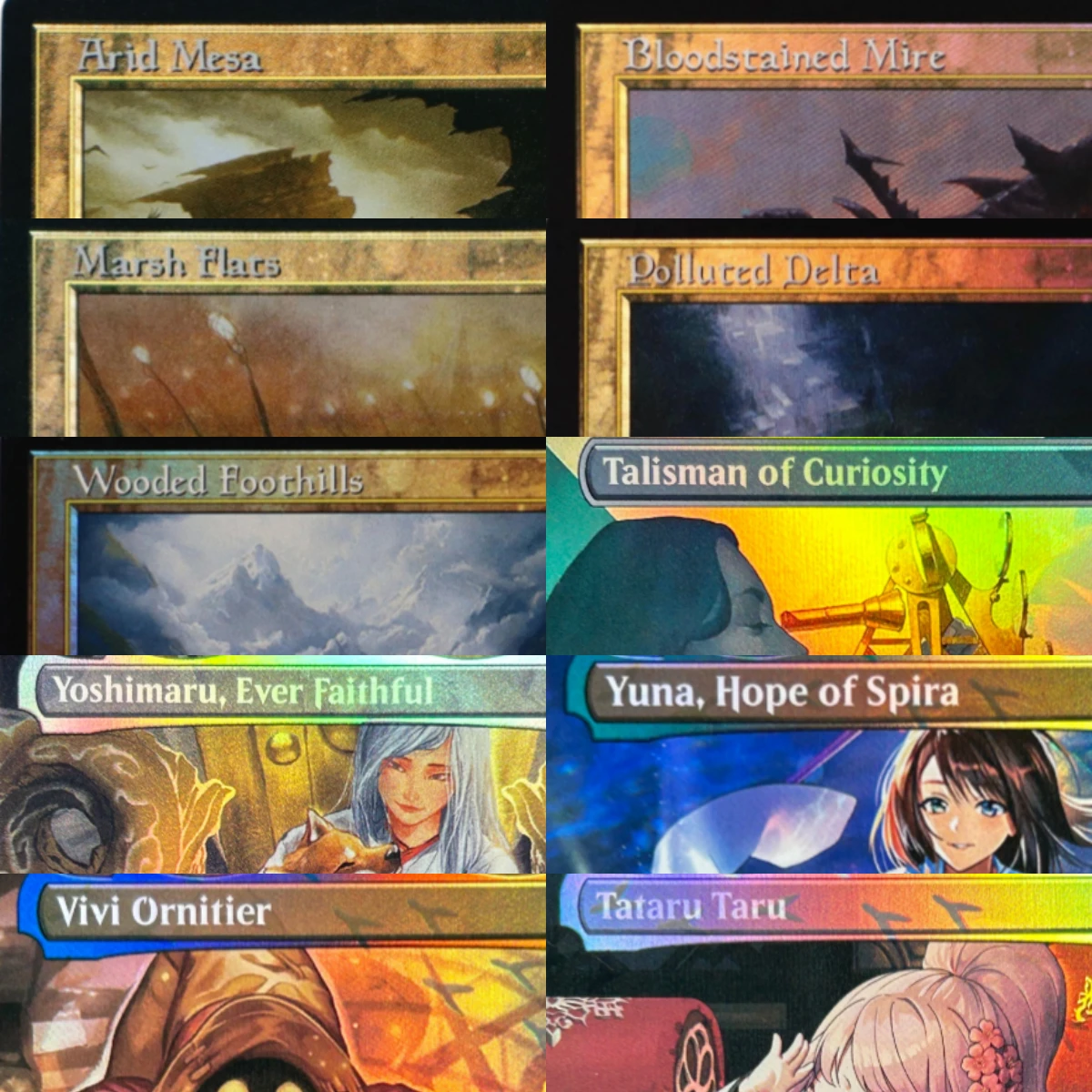 LK46 Foil Fetch Lands MH2 MH3 Vivi Ornitier Yuna, Hope of Spira Zulaport Cutthroat High-Quality TCG Proxy Cards (Black-Core)