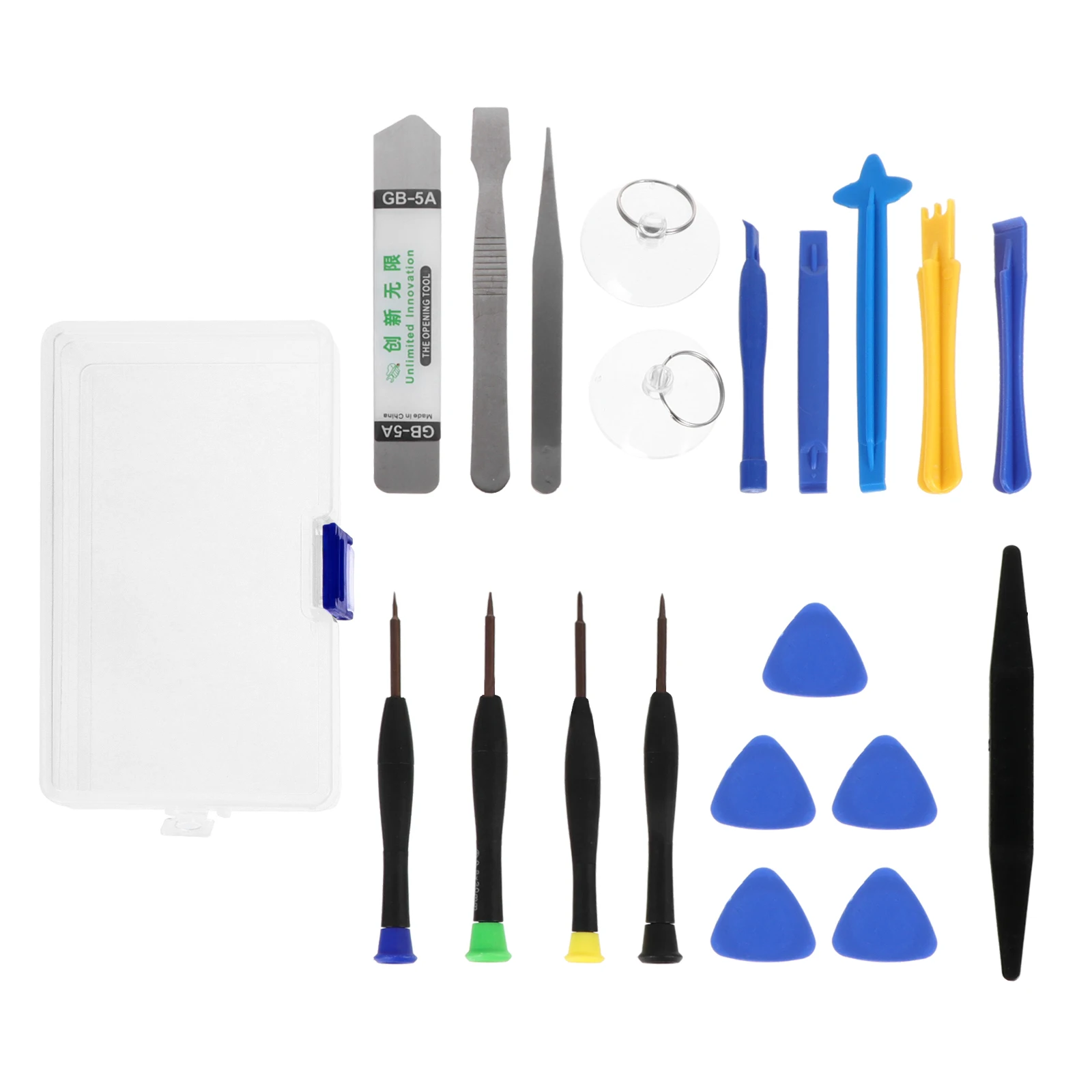 

21pcs Repair Tool Kit Precision Screwdrivers Portable 45# Steel S2 Bits Prying Blade Set Electronics Glasses Watches Computers