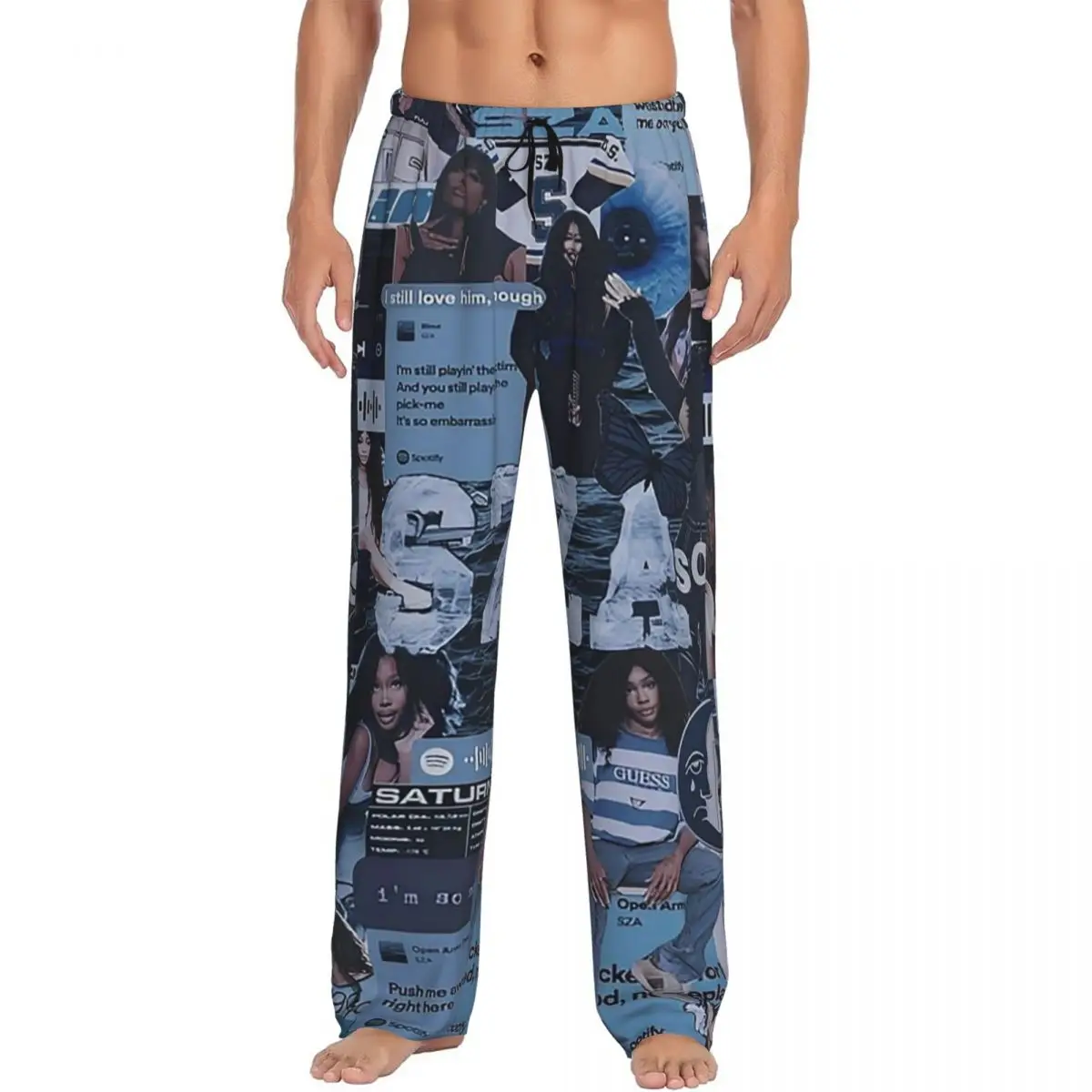 

Custom SZA SOS Song Singer Pajama Pants Men Sleepwear Sleep Lounge Bottoms with Pockets