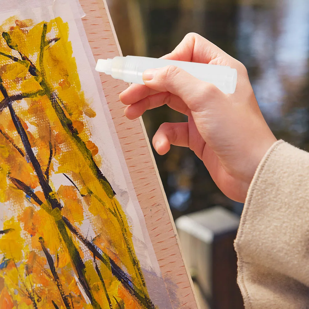 

4Pcs Refillable Marker Pens Flat Tip Transparent Barrel Versatile for Crafts Rock Paper Drawing Graffiti Painting Supplies