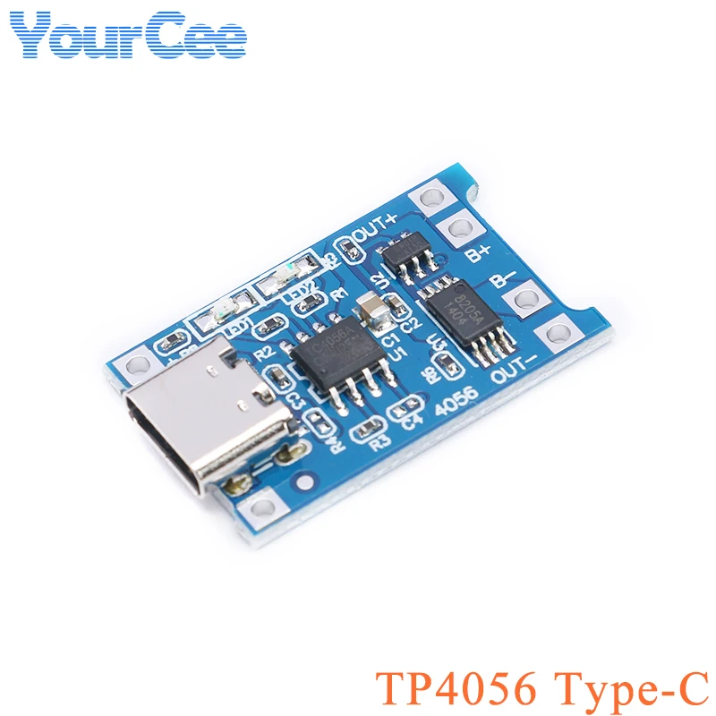 10pcs/2pcs 18650 TP4056 Type-C USB Lithium Battery Charger Module Charging Board With Protection Dual Functions 1A