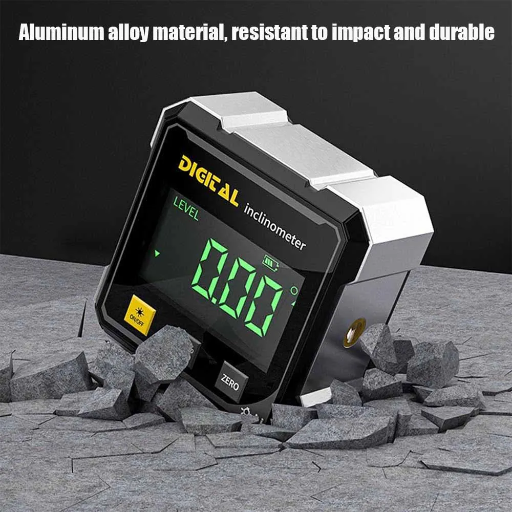 

4-Side Magnetic Digital Angle Gauge With Laser Electronic Protractor Horizontometer Inclinometer Angle Ruler Slope Measuring