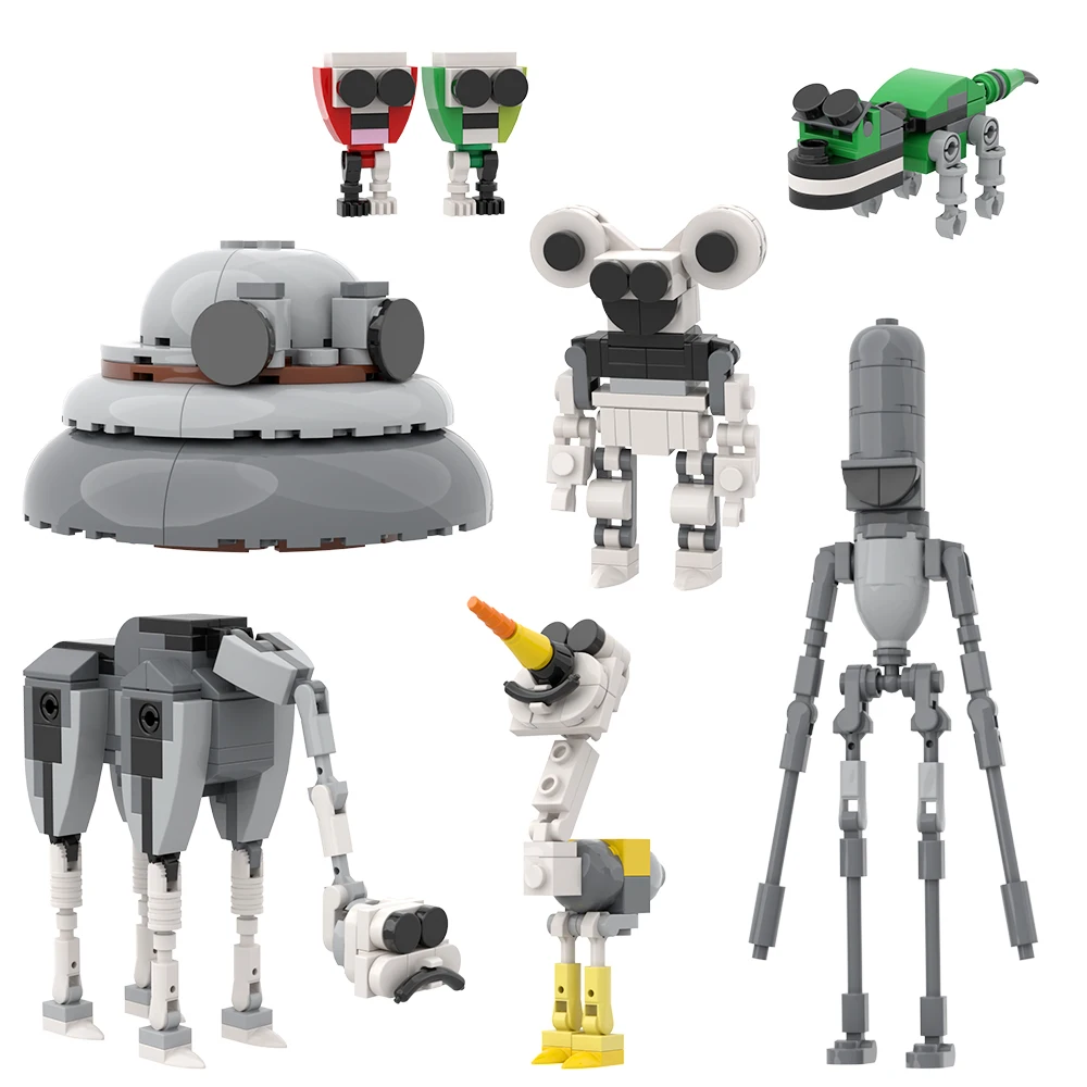 2024 Nieuwe Zoömony Horror Dier Monsters Dierenverzorger Figuur Bouwsteen Model Kit Moc Kat Slijm Bakstenen Speelgoed Kind Verjaardagen Cadeau