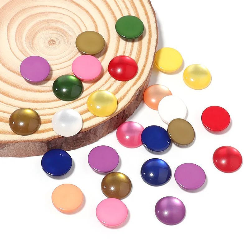 50 pz/lotto resina Cabochon 10/12mm colore misto rotondo distanziatore Cabochon perline allentate fai da te fare anello collana accessori gioielli