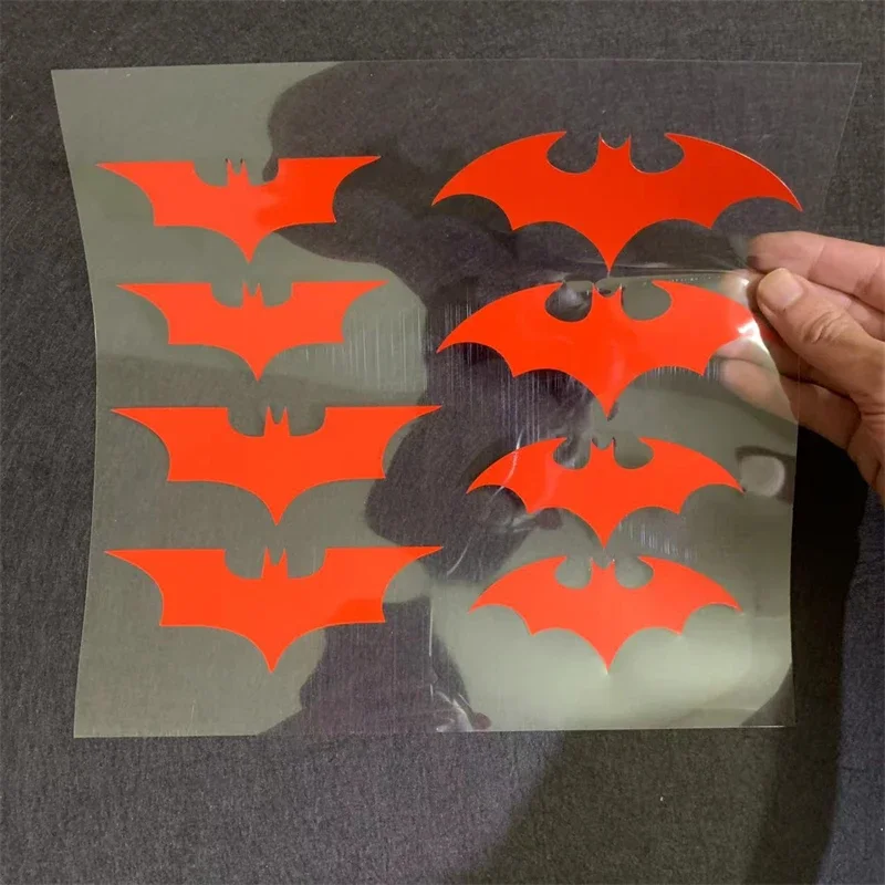 8pcs/set Bat Car Stickers Bat Badge Tail Label Styling Label Side Decoration Modification Cover Scratches Waterproof Bat Decals