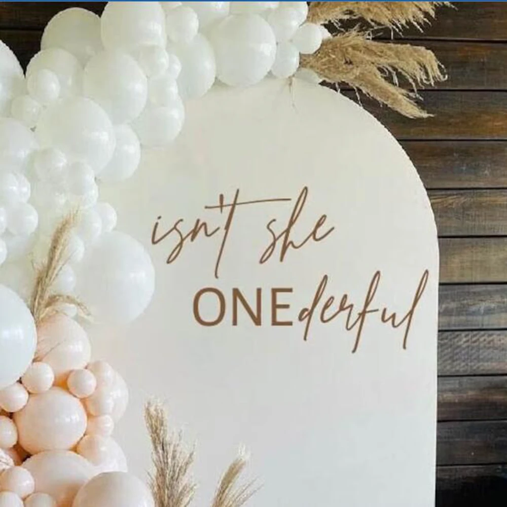 Isn't She ONEderful First Birthday Party Wall Sticker Decal Birthday One Year Old Boy Girl Baby Nursery Kids Room Decor - Image 2