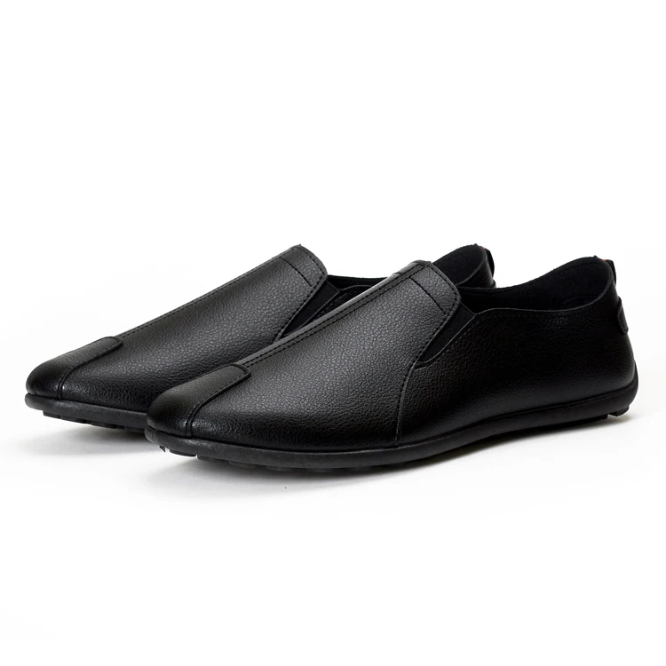 New Slip-On Men's PU Leather Shoes Fashion Waterproof Flat Sneakers Size 39-44