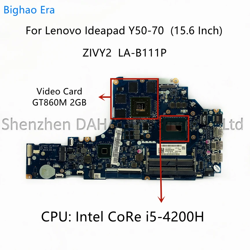 ZIVY2 LA-B111Pレノボideapad Y50-70ノートパソコンのマザーボードi5