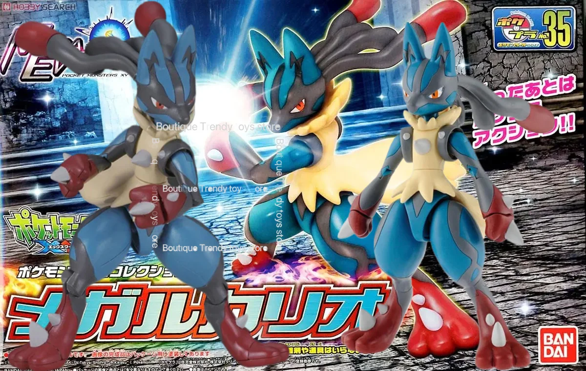 在庫ありバンダイオリジナルボックスポケモンポケプラメガルカリオアニンムフルアクション組み立てフィギュア模型玩具ギフト子供のための