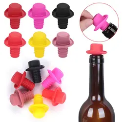 Silicone Wine Stopper Cork Bottle Caps Small Hat Fresh Beer Bottle Stopper Closures Bar Home Kitchen Tools