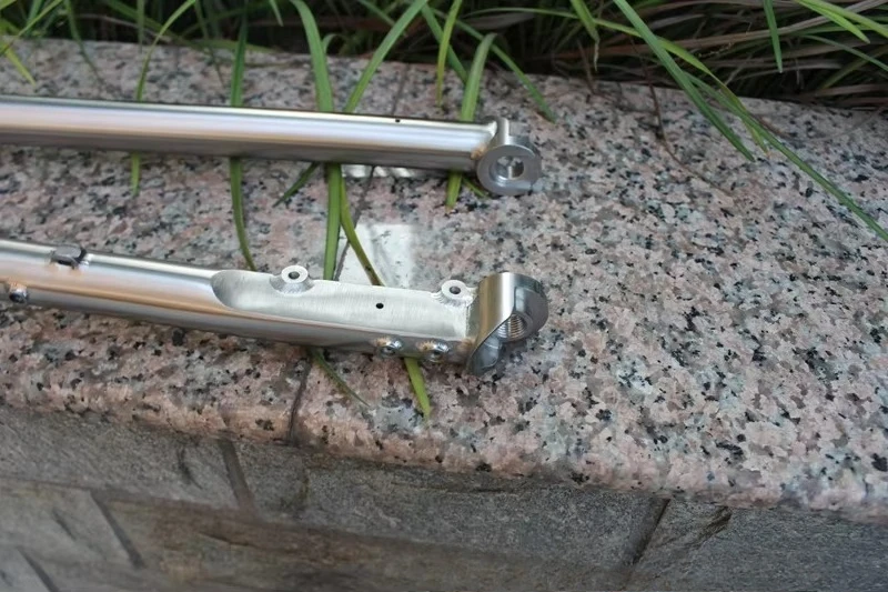 مخصص التيتانيوم Cyclocross دراجة شوكة من خلال المحور الحصى شوكة دراجة جبلية Ti الشوك #3