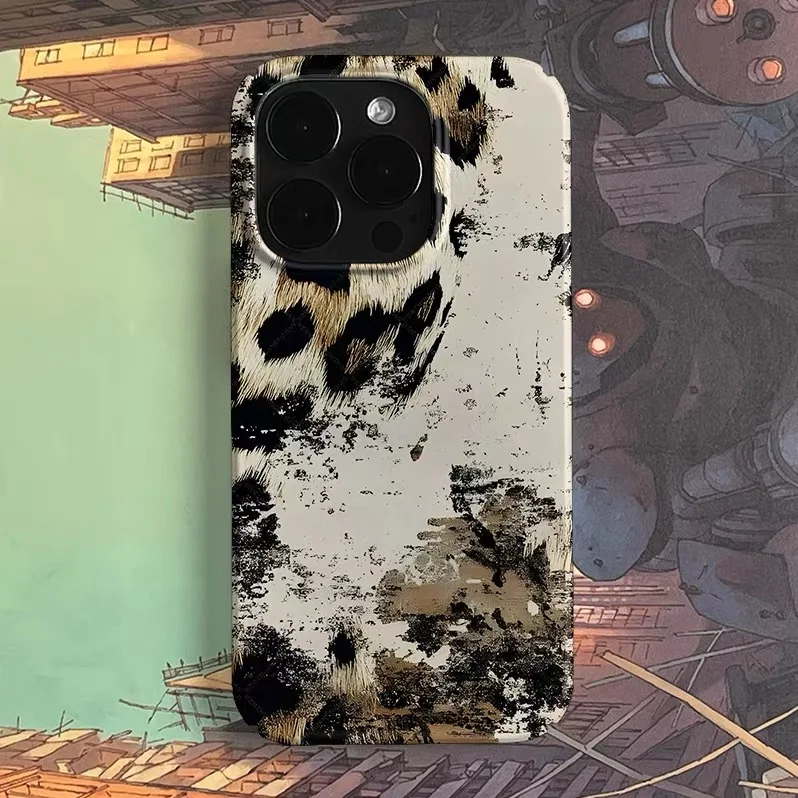 

Graffiti Black Yellow Leopard Pattern Art Phone Case for IPHONE 17 Air 16E 15 PROMAX 14Plus 13 12 MINI 11 XR Acrylic Phone Cover