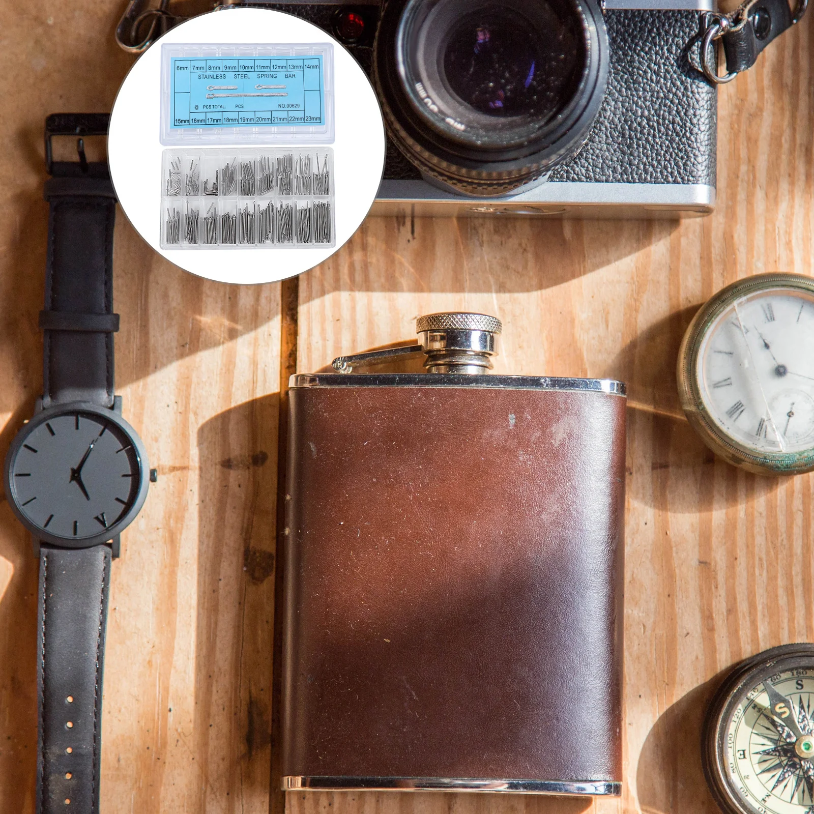 360 قطعة الفولاذ المقاوم للصدأ حزام (استيك) ساعة رابط 18 أحجام 6 مللي متر-23 مللي متر الفضة معدن الربيع بار أداة إصلاح لاستبدال حزام ساعة اليد #6