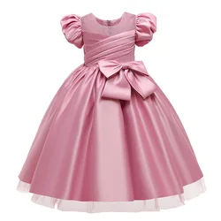 Children Dresses for Girls Wedding Princess Ball Gown Elegant Puff Sleeve Formal Party Prom Dress for Teen 4-14 Years Costumes