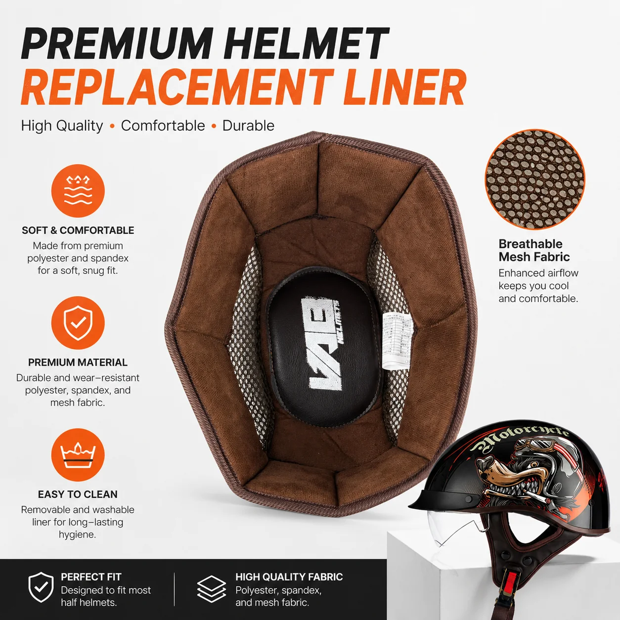 El forro del casco RW015 se puede limpiar. El forro del gorro se puede limpiar fácilmente.