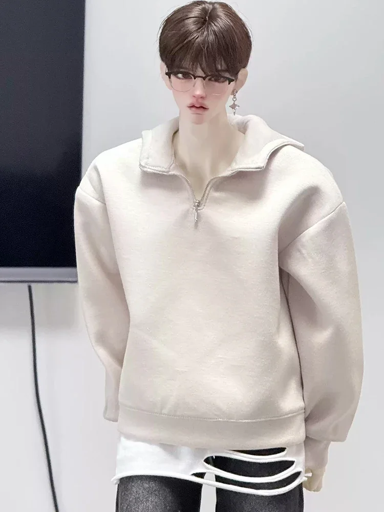 （Customize 30 Days） handmade toy 1/4  uncle ID75 BJD/SD Doll clothes Half zip hooded sweat shirt （1 point）