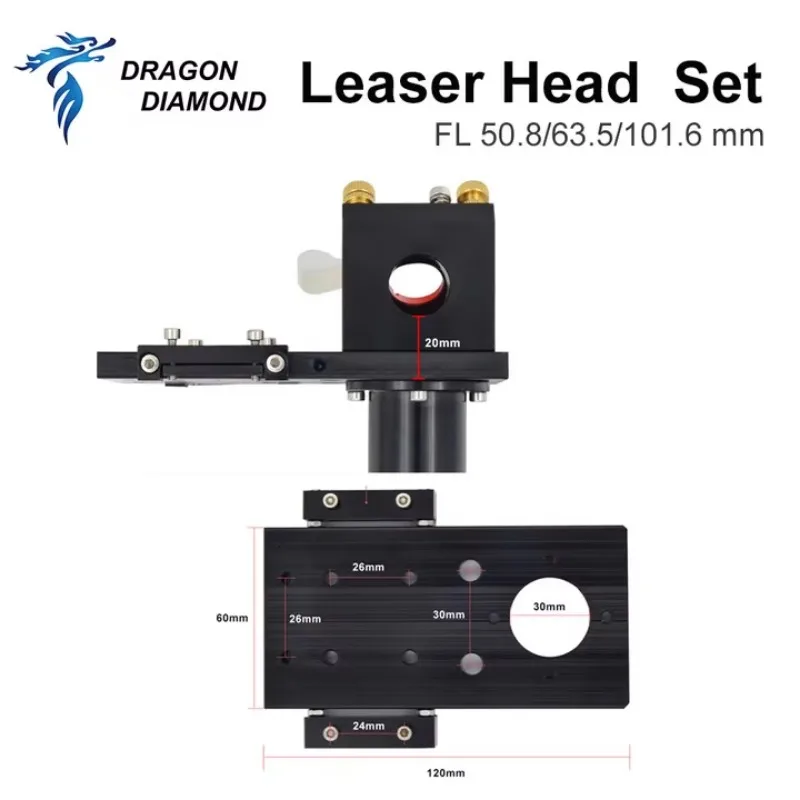 سعر المصنع Co2 الليزر سماعات رأس FL 50.8/63.5/101.6 مللي متر التركيز عدسة Co2 ليزر مرآة جبل حامل قطع الغيار الميكانيكية للمعدات
