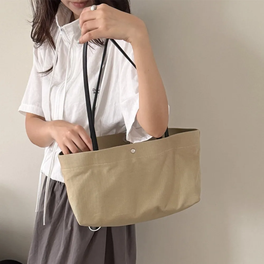 Retro Casual Tote Bag for Women 2026 New Single-shoulder Canvas Unique Texture Stylish Simple Large Capacity Underarm Relaxed