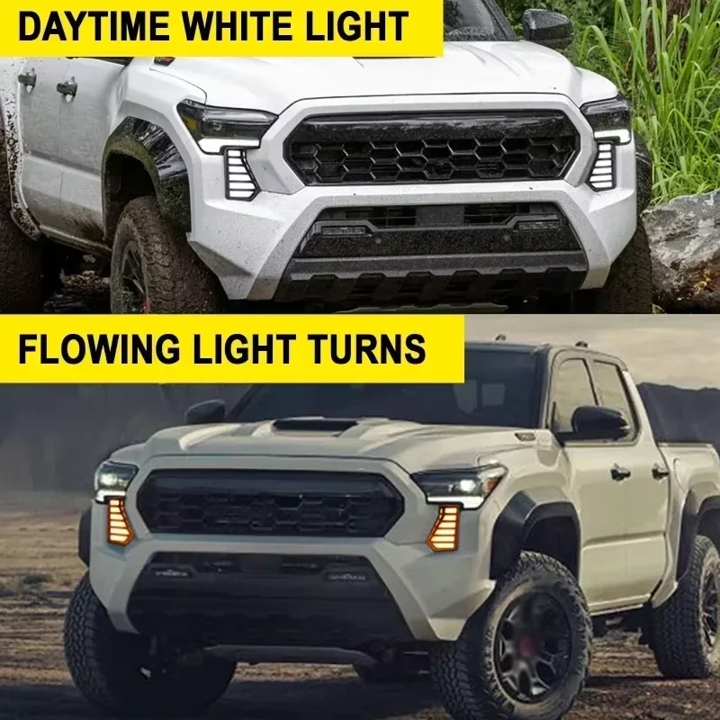 For Toyota Tacoma 2024 12V DRL Car Accessories Auto Parts LED Daytime Running Light Front Fog Lamp Cover