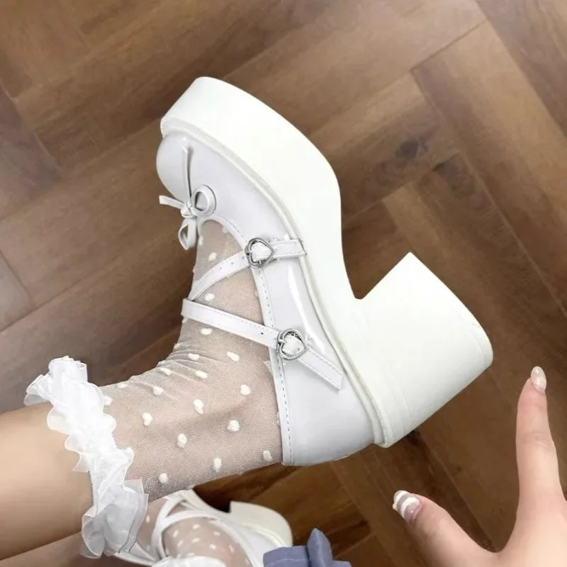 2024 New Women's Heeled Single Shoes Mid-Heel Mary Jane Fashionable Outerwear Round Toe Slotted Buckle Women's Shoes Zapatos