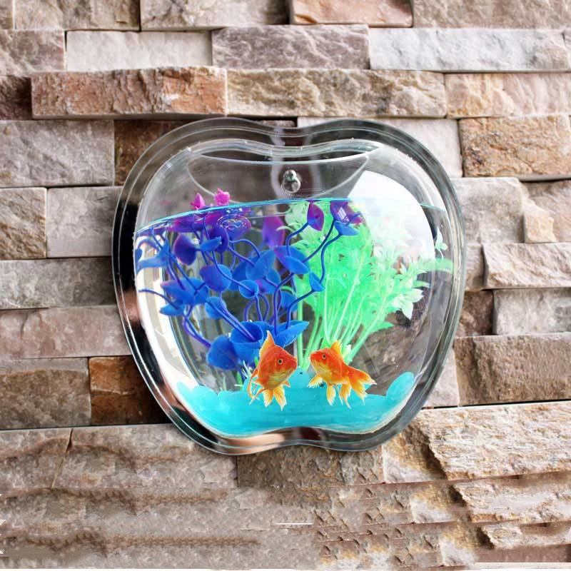 

Desk Acrylic Goldfish Tank Mini Indoor Creative Wall Hanging Aquarium Hanging Aquarium Ecological Living Room Wall Hanging