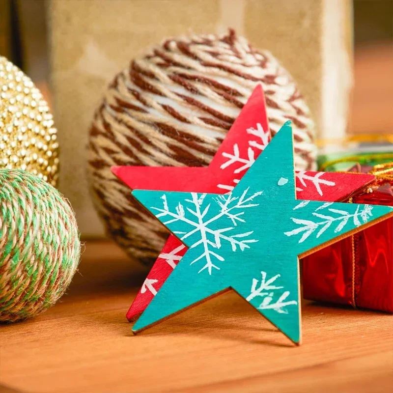 10pcs 10cm Unfinished Wooden Star Blank Natural Wood Slices Wooden Cutout Tiles for DIY Crafts Painting, Wedding, and Home Decor