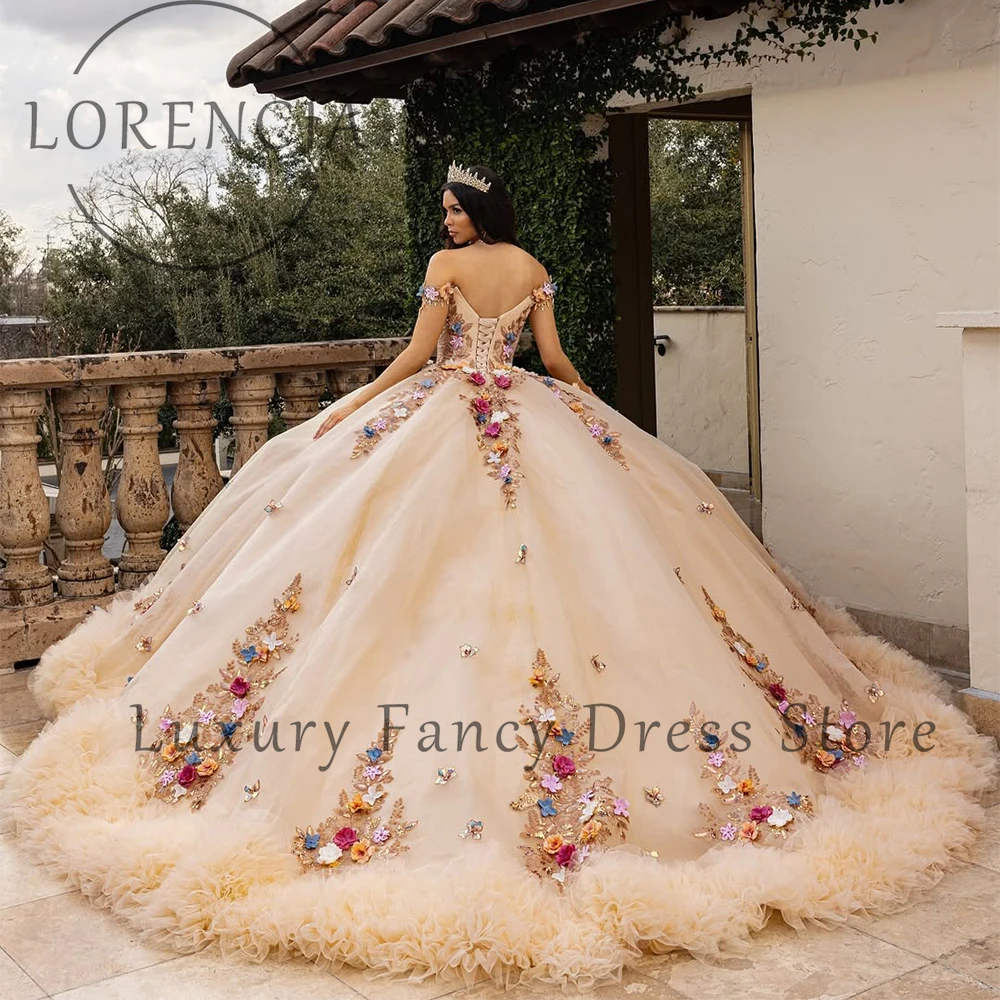 Magnificent Flower Quinceanera Dresses Off Shoulder Applique Ball Gown for Birthday Party Customized vestidos de 15 años 2026