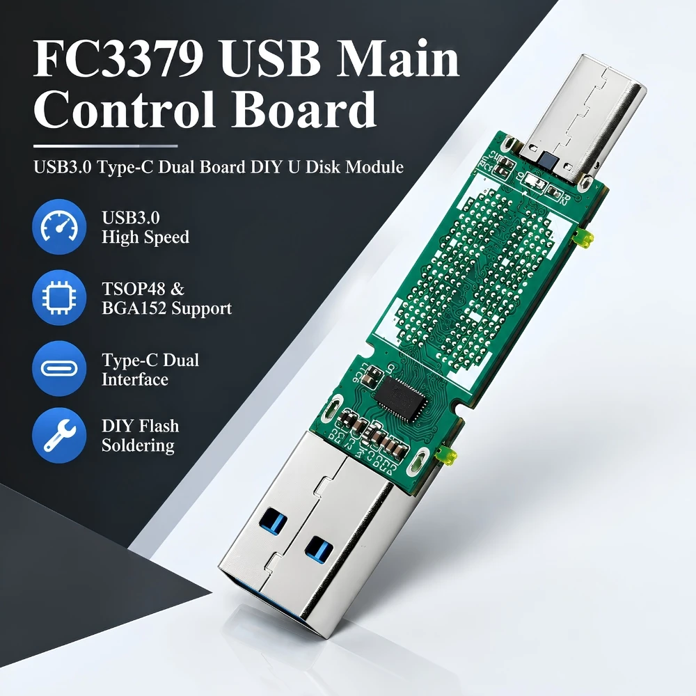 FC3379 USB Main Control Board USB3.0 Interface DIY U Disk Dual Board TSOP48 BGA152 PCB Main Controller TYPE-C