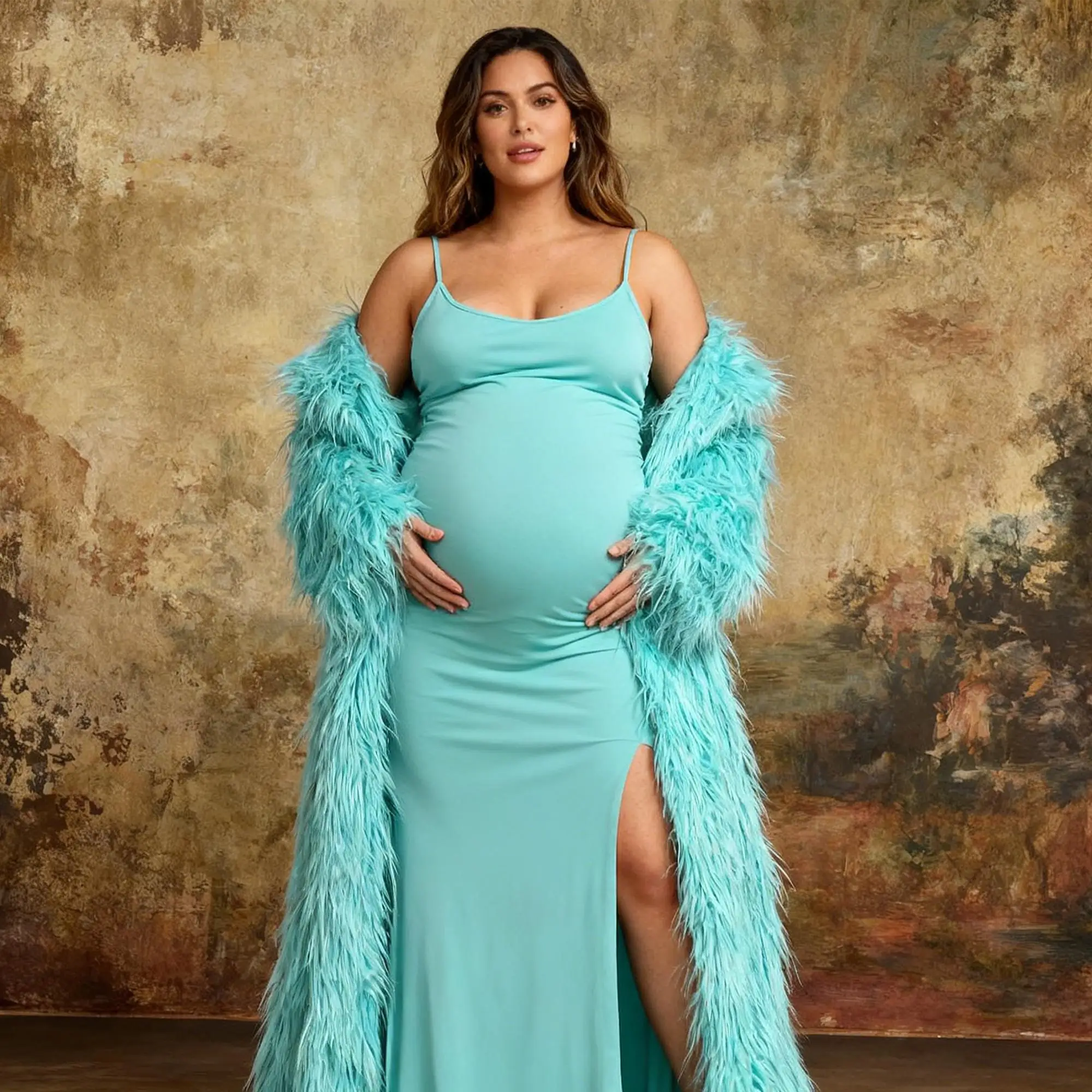 

Don&Judy Woman Clothing Long Coat Imitating Mongolian Fur Thickened Winter Coat