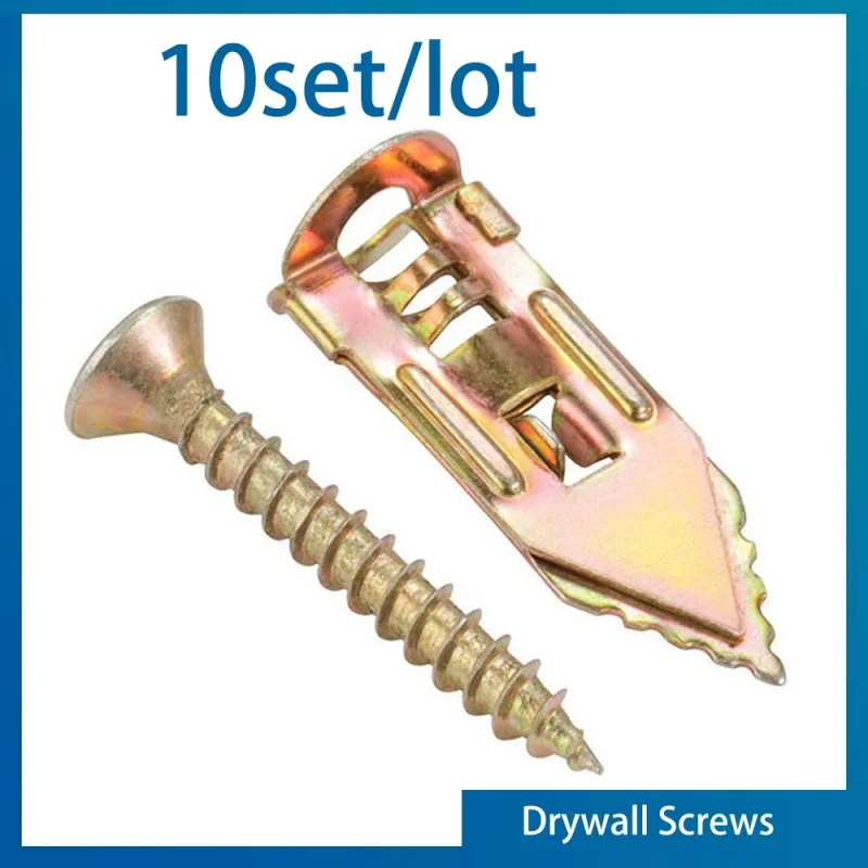 10pcs/lot Drilling Anchors Screws Drywall Anchor Self Tapping Screws Gypsum board Wall