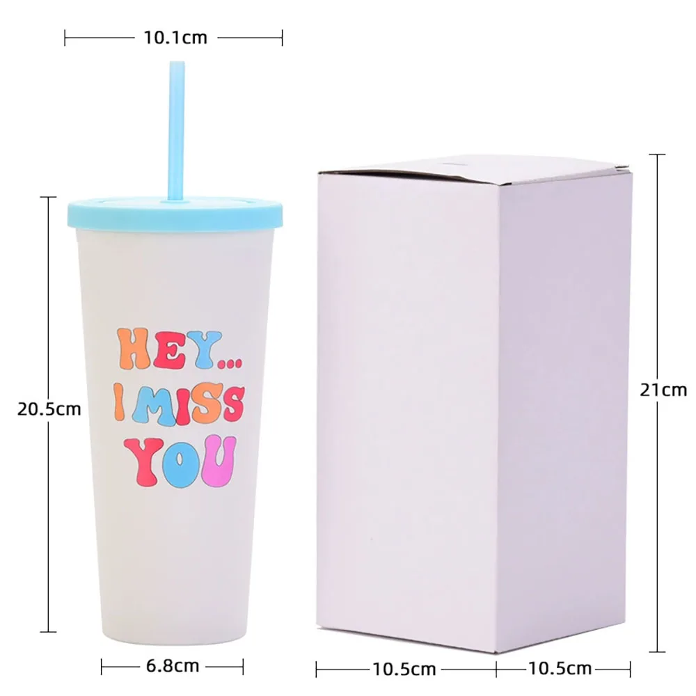 Double Layer Plastic Cup with Straps for Lady,Environmental Friendly,Creative Fashion Pattern, Prototype Summer,Mug,700ml, 2025
