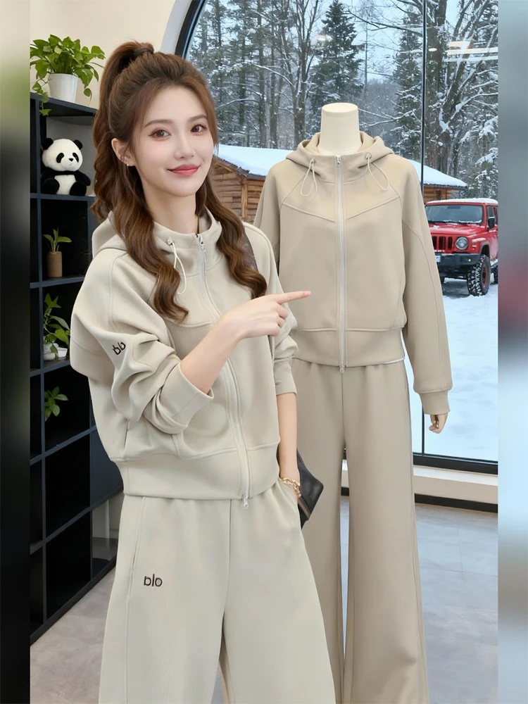 

Women's Hoodie Sweatirt And Pants Set Fce Lined Casual Sportswear Two Piece Autumn Winter Thermal Polyester Fiber