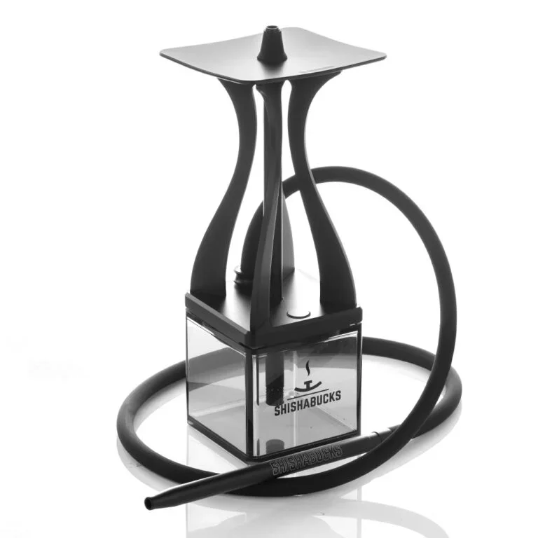 Shishabucks Cloud Mini Hookah Aluminum Material Single Hose With Square Acrylic Base That Features 4-corner Purge