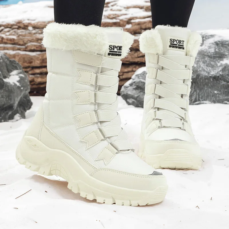 New Winter Women Boots High Quality Warm Women's Snow Boots Comfortable Ankle Boots Outdoor Waterproof Hiking Boots Size 36-42