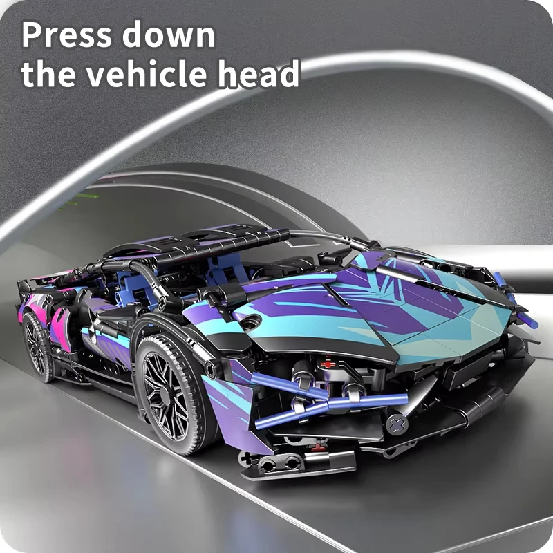 1280pcs Technical Building Blocks Car MOC Toys Adult Collectible Cars Set to 1:14 Scale Sports Car Model Children Birthday Gifts