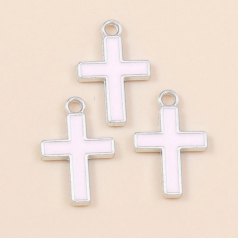 Leslie 10 Stück religiöse Kreuz-Charms-Anhänger für Halskette, Ohrringe, Gold, Silber, vergoldet, Charms, DIY-Schmuckherstellung – Detail 4