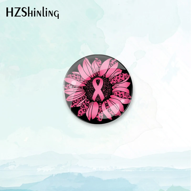 2023 New Breast Cancer Awareness Badge Brooch Pink Ribbon Pin Backpack Decoration Pins Round Jewelry Women Gift