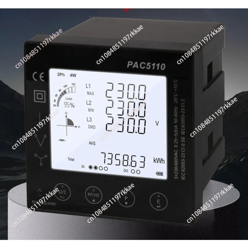 Multi-function Power Panel 3 Phase Energy Meter Smart Multi-Rate 96*96mm RTU With Current Transformer 5A