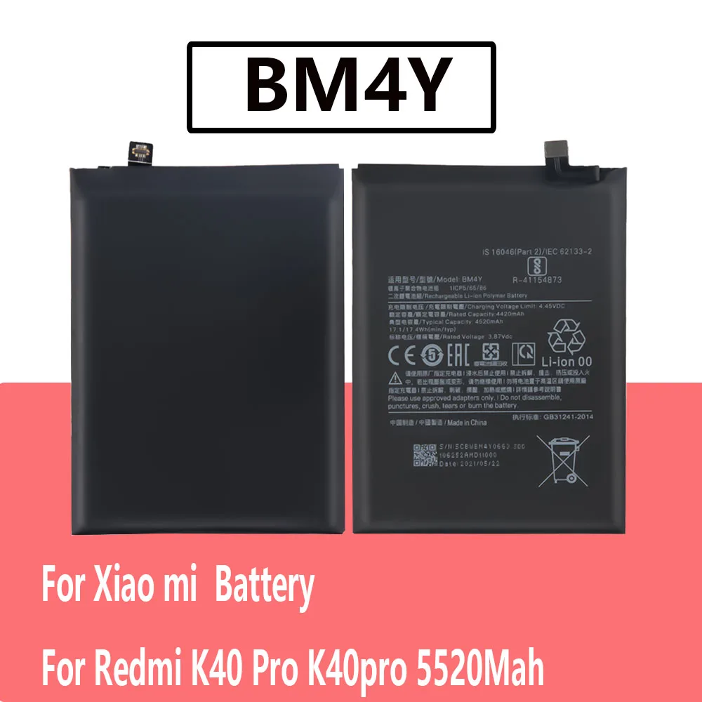 2026 Years Best Seller  Replacement Battery BM4Y 4520mAh Xiaomi Poco F3 For Redmi K40 Pro K40pro 5520Mah+Free Tools