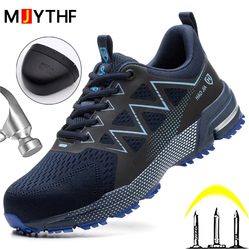 

Safety Shoes Men Fashion Work Sneakers Steel Toe Shoes Work Boots Men Indestructible Shoes Puncture-Proof Protective Shoes New