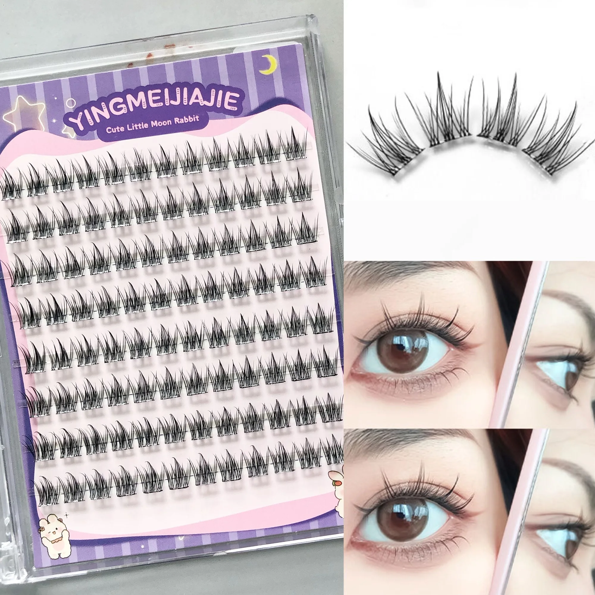 DIY Wimpernverlängerungs-Set, Wimpernbüschel-Kit, Wimpernverlängerungs-Set 9-14mm Einzelwimpern D-Curl Flauschige Wispy Falsche Wimpern