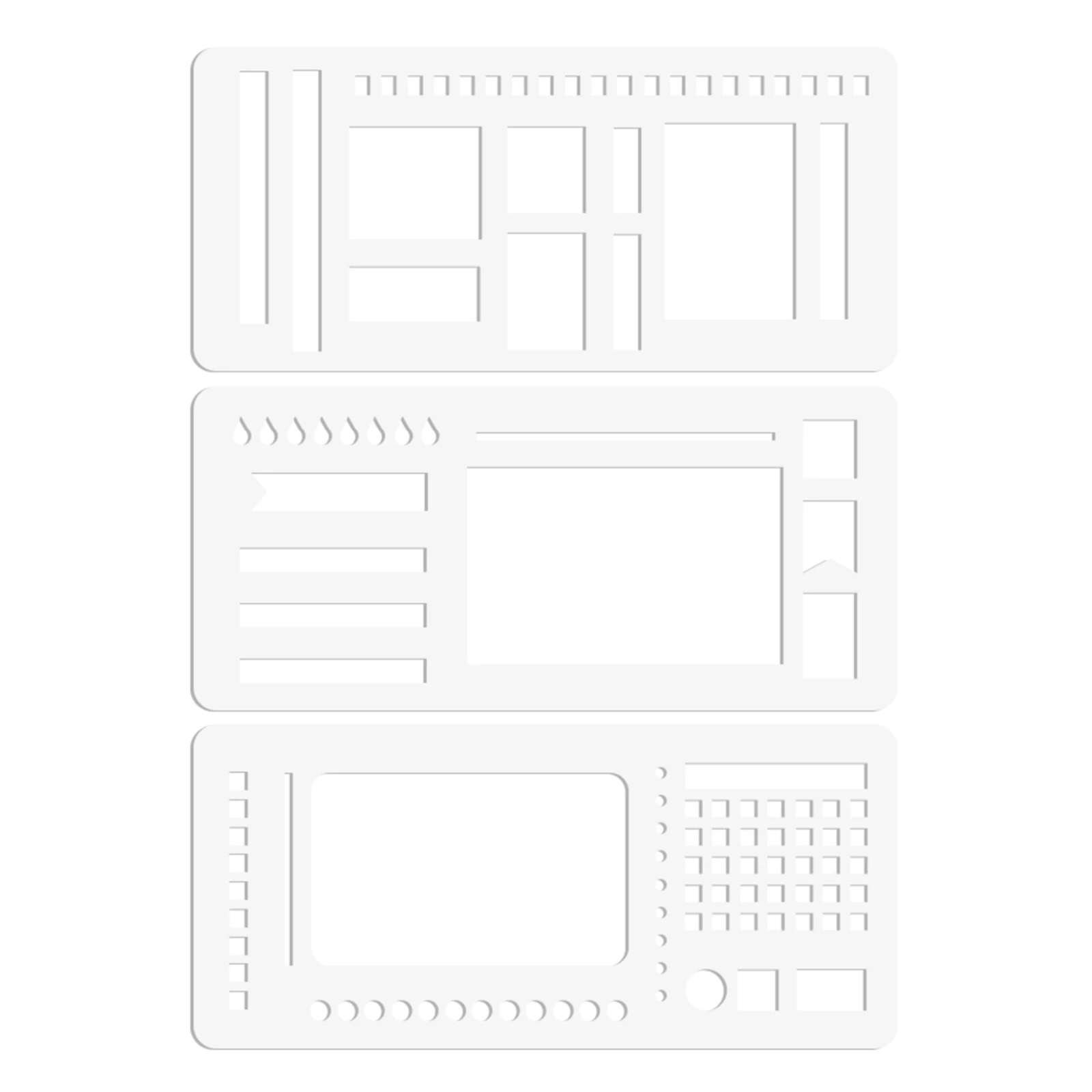 Elastyczny szablon do notowania z siatką punktową, szablony do rysowania, wielorazowy zestaw szablonów ręcznie robionych z linijką do dzienników i listów kontrolnych.