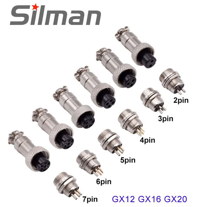 5/Set GX12 GX16 GX20 2 3 4 5 6 7 8 9 10 12 14 15 Pin Male Female Lc Cable Aviator Aviation Circular Connector Plug Socket