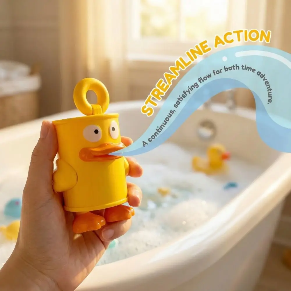Cute Design Duck Water Toy Tin Can Plush Material Water Spray Toy Spraying Function Mini Size Beach Water Fight Water Fight Game